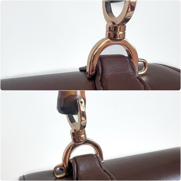 GUCCI 1947 BAMBOO TOP HANDLE TWO WAY MEDIUM BAG - Picture 10 of 17